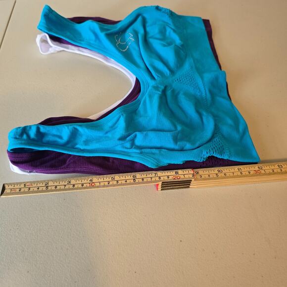 Unbranded Sports Bra Set of 3 Women's XS Purple White Blue NWOT - Picture 12 of 15